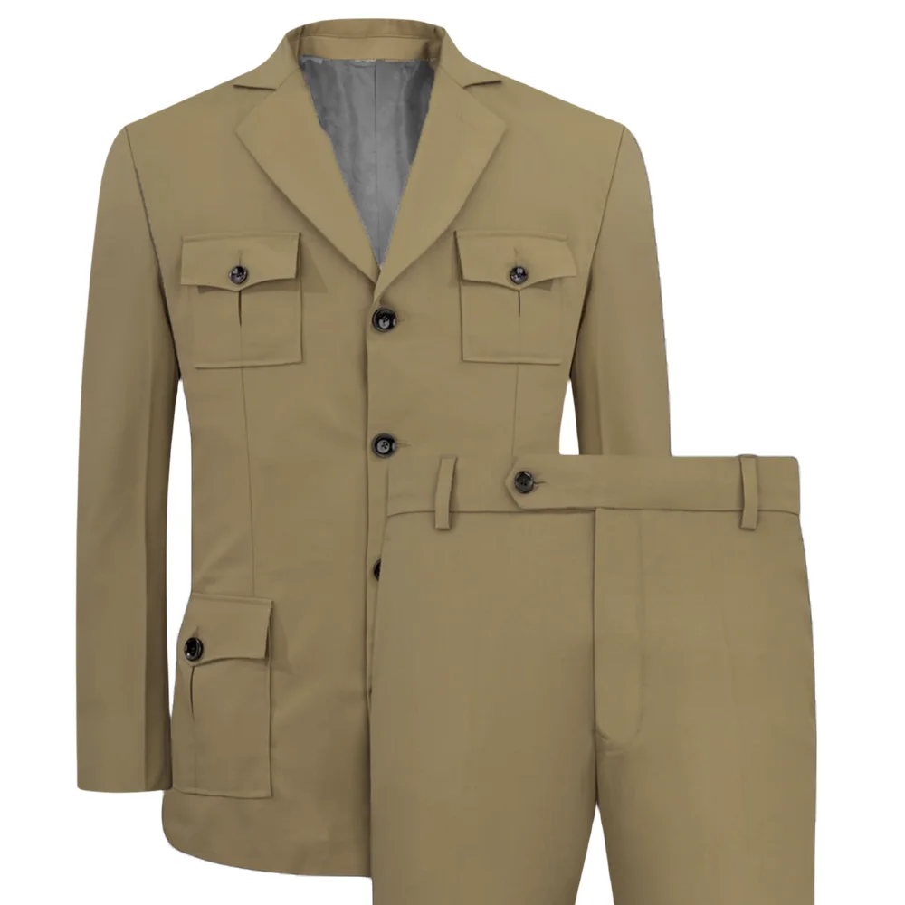 Khaki Formal Wear Men - Men's Suits Jakcet Casual Khaki 2