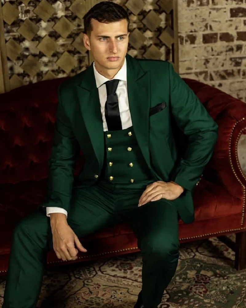 Latest Men Formal Wear - Green Classic Men Suits Formal Wedding