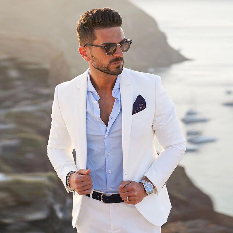 Latest Men Formal Wear - Latest White Men Suit Business Casual