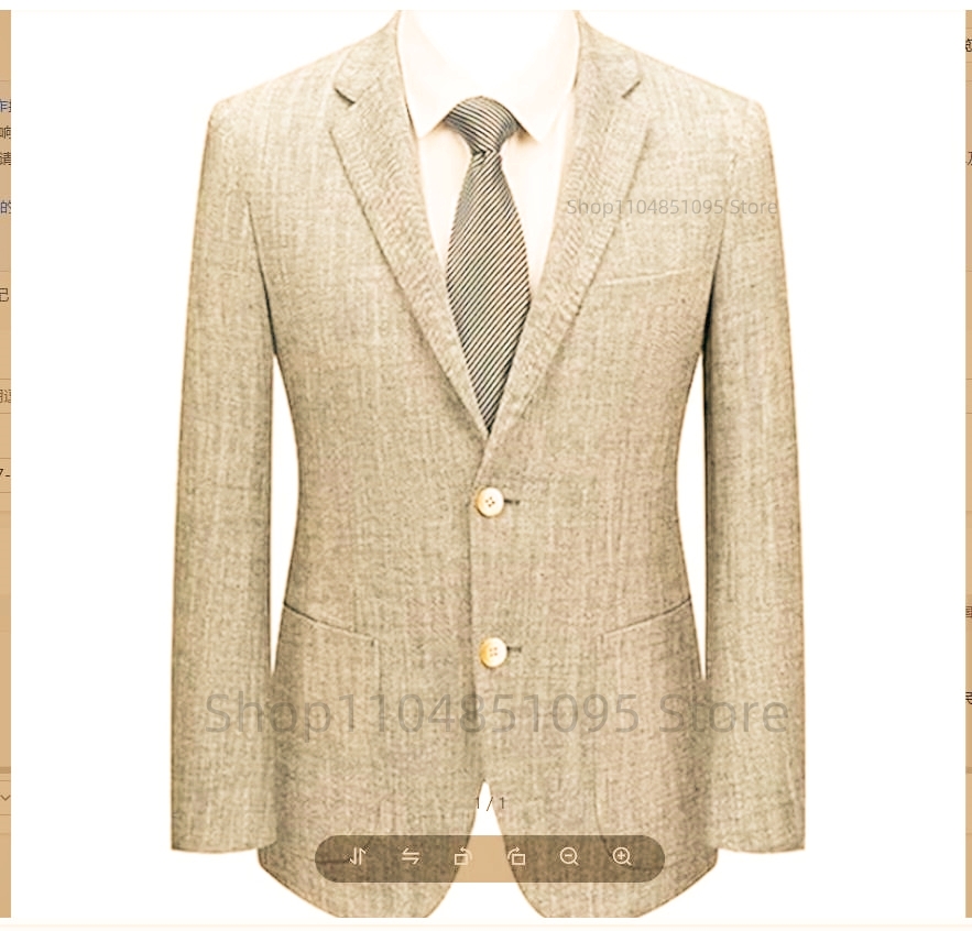Men Linen Formal Wear - Men's Slim Fit Linen Suit Blazer