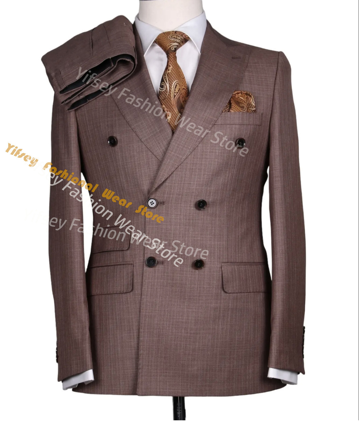 Latest Men Formal Wear - Brown Summer Man Suit Set Coat