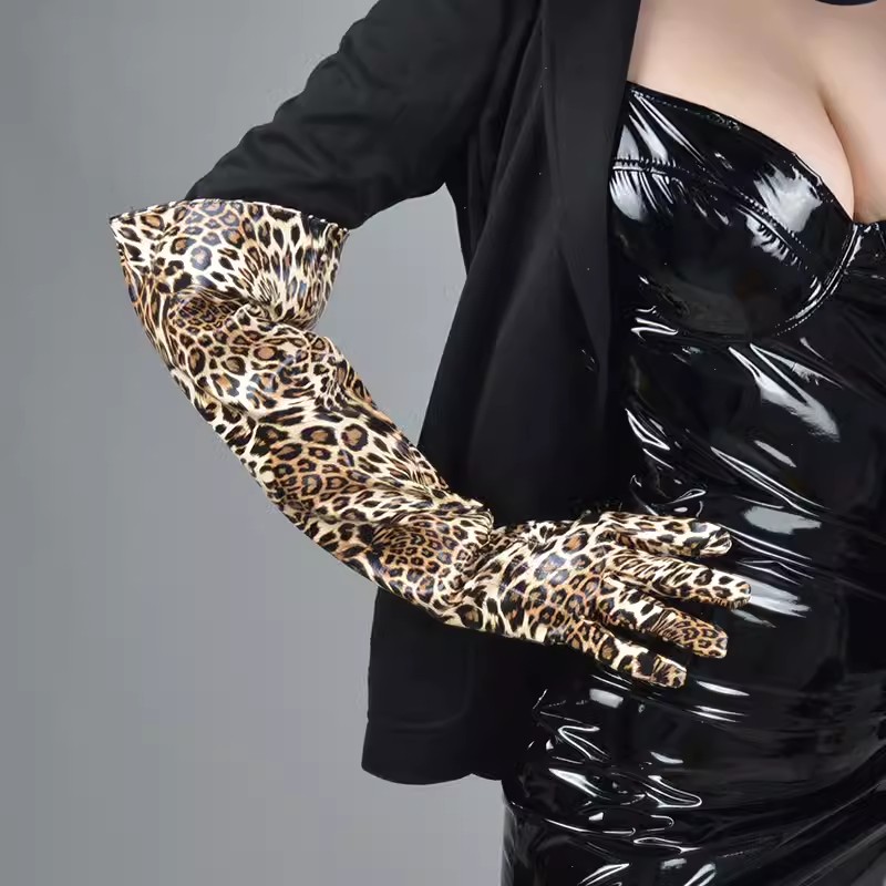 Formal Glove Leather - Women's Runway Fashion Leopard PU Leather