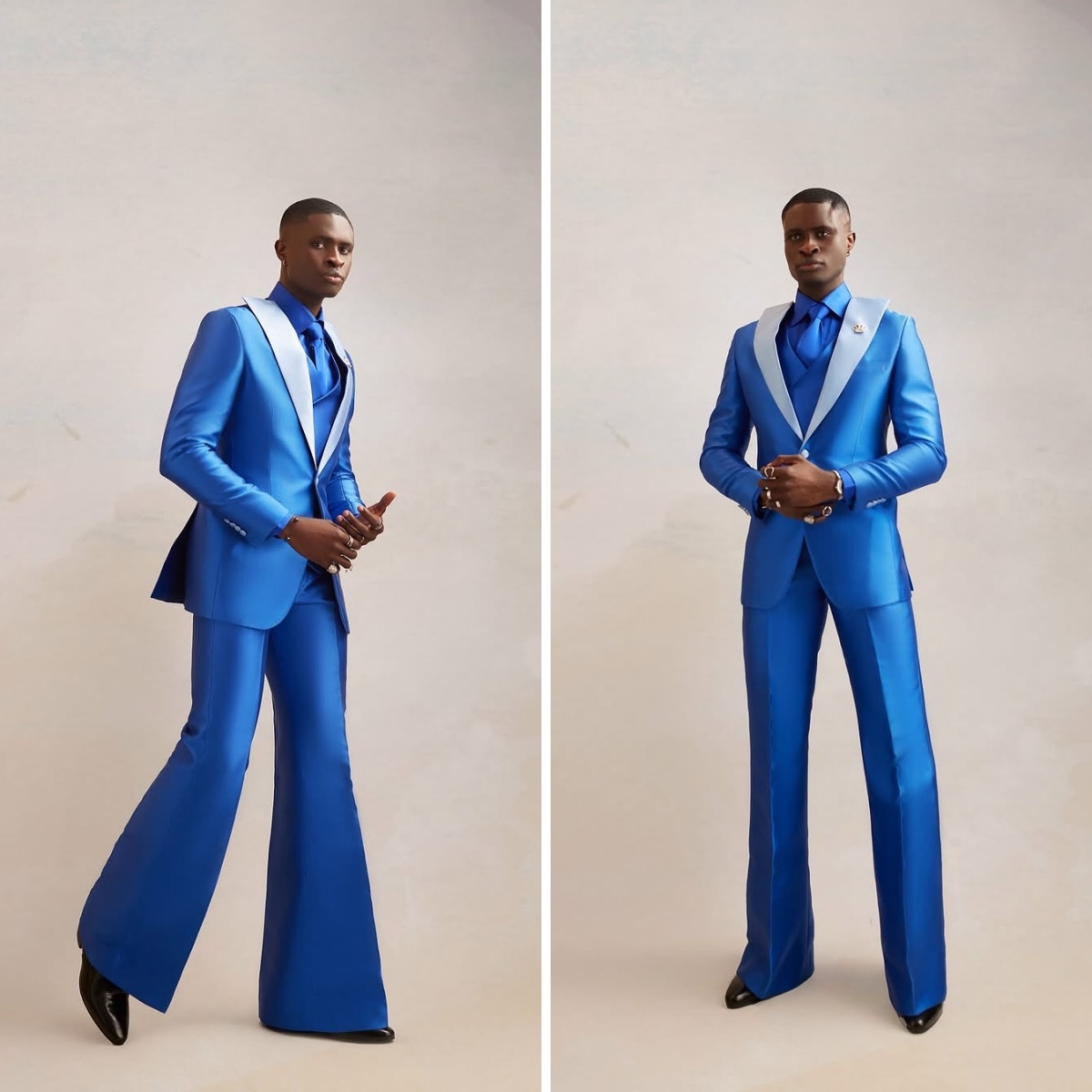 Men Formal Wear Modern - Satin Men Suit Set 3 Pcs