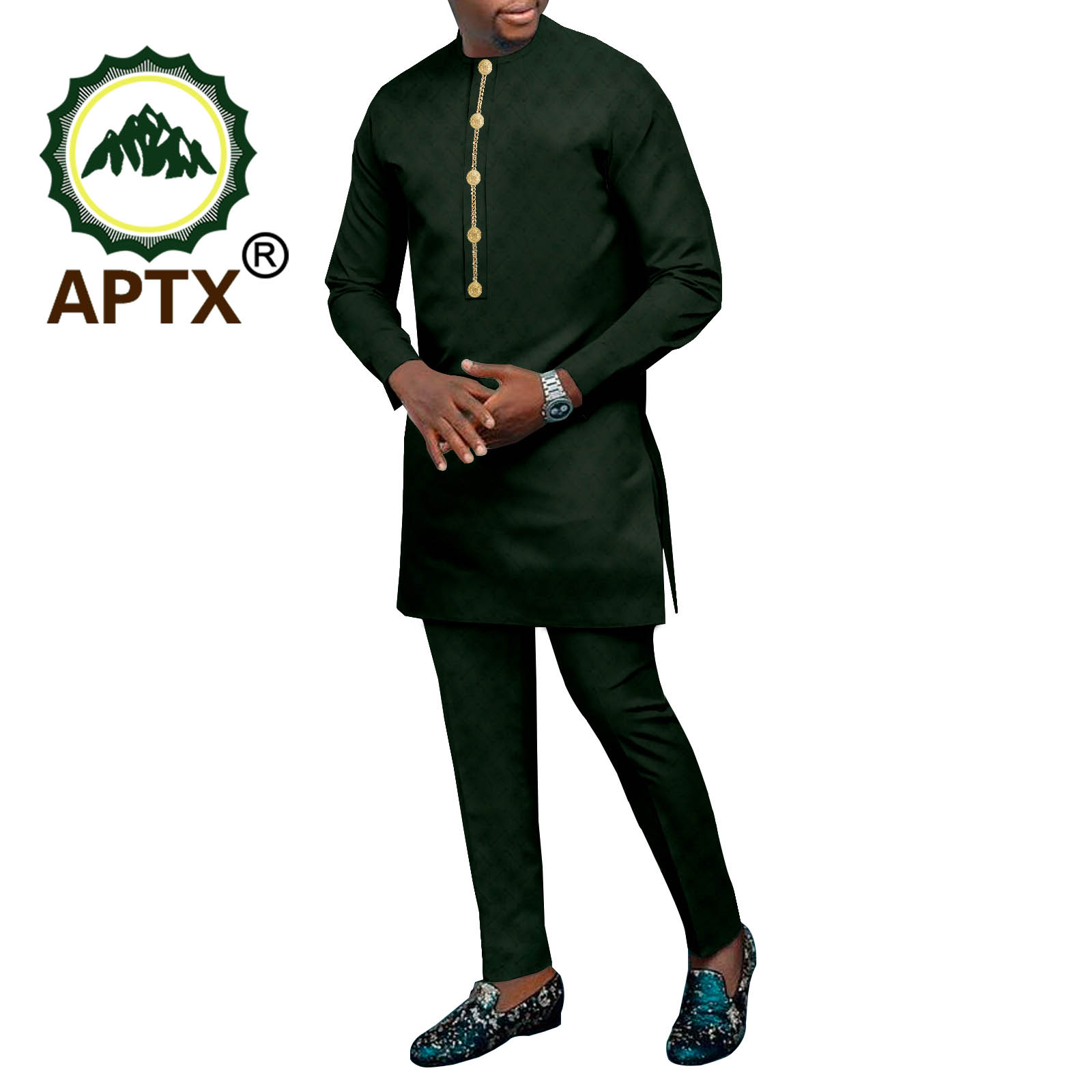 Men Formal Party Wear Shirt - Dashiki Printed Men's Long Shirt +