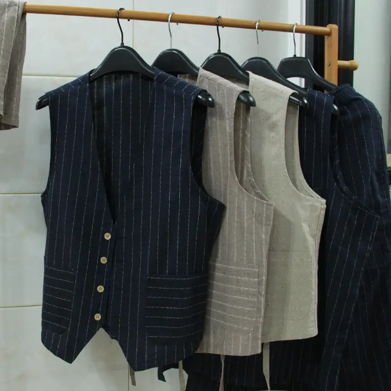 British Casual Linen Vest for  - Men Linen Formal Wear recension och pris