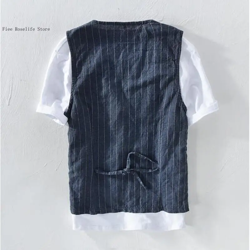British Casual Linen Vest for  - Men Linen Formal Wear recension och pris