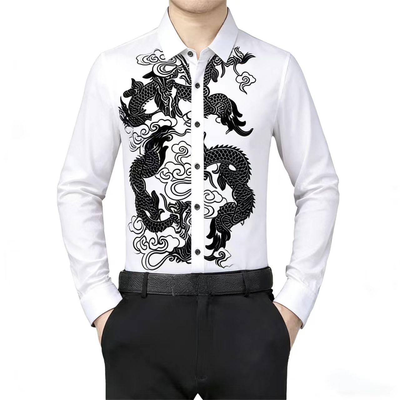 Men's Long Sleeve Shirt Chines - Men Formal Party Wear Shirt recension och pris