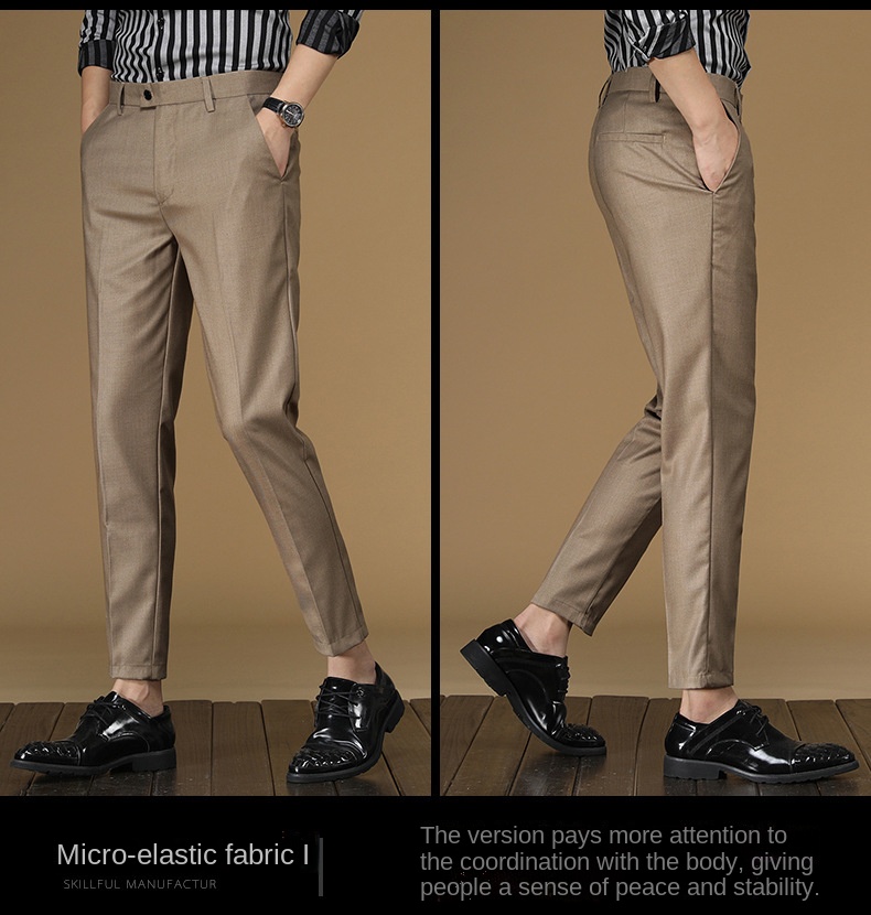 Summer Suit Pants Men Red Blac - Khaki Formal Wear Men recension och pris