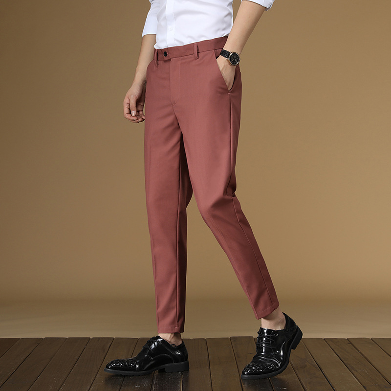 Summer Suit Pants Men Red Blac - Khaki Formal Wear Men recension och pris