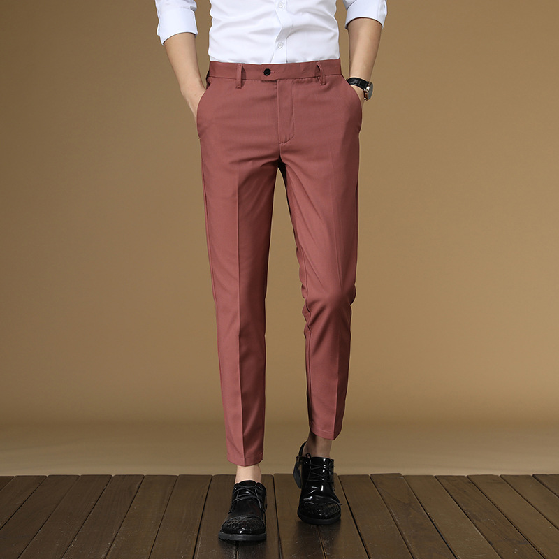 Summer Suit Pants Men Red Blac - Khaki Formal Wear Men recension och pris