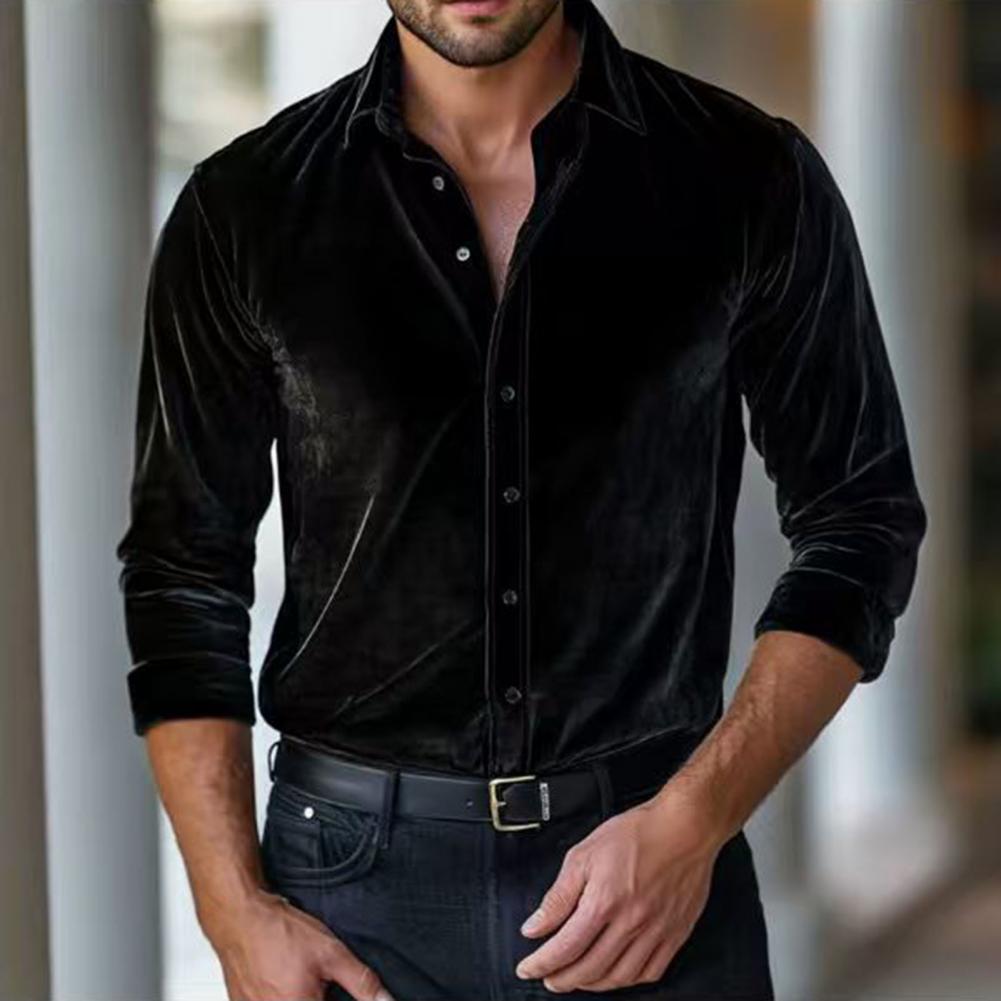 Men Velvet Shirt Men's Velvet  - Men Formal Party Wear Shirt recension och pris