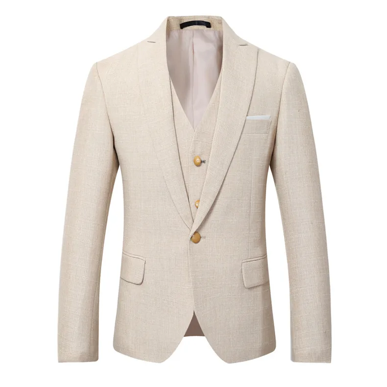 Beige Ivory Men Suit Casual Li - Men Linen Formal Wear recension och pris