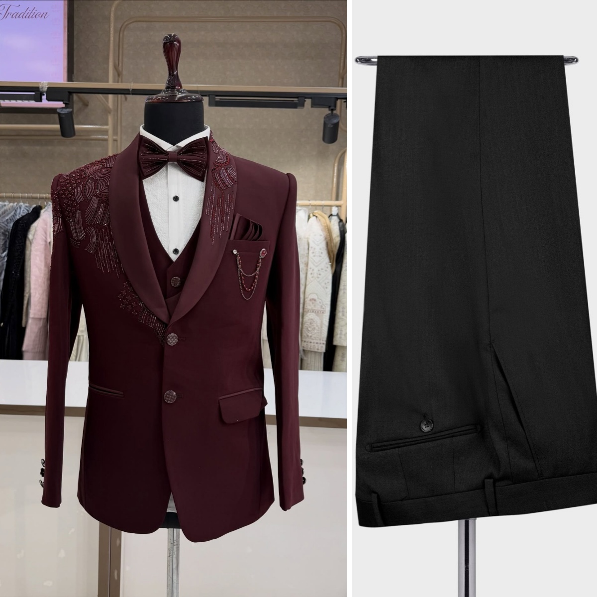 3 Pieces Groom Wedding Tuxedos - Men Formal Wear Modern recension och pris