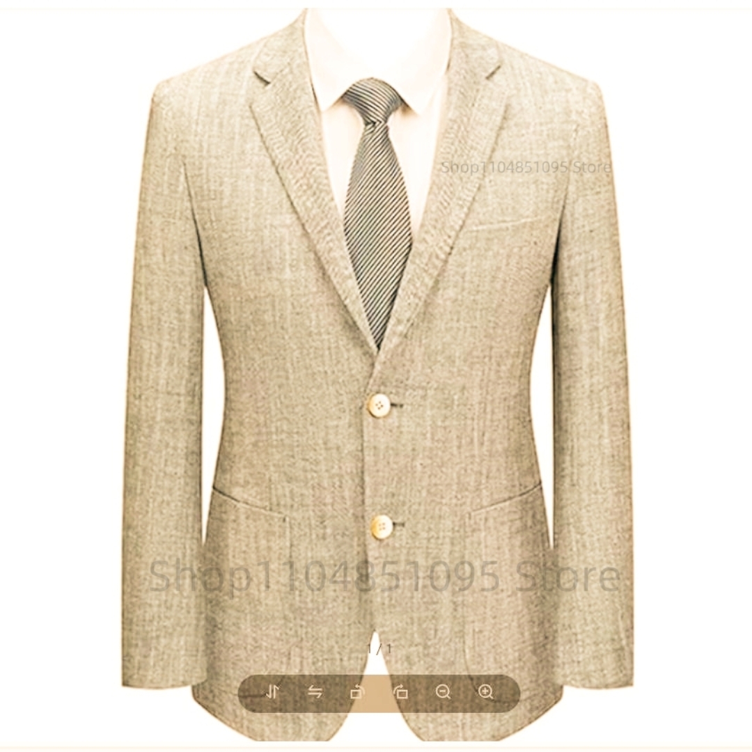 Men's Slim Fit Linen Suit Blaz - Men Linen Formal Wear recension och pris