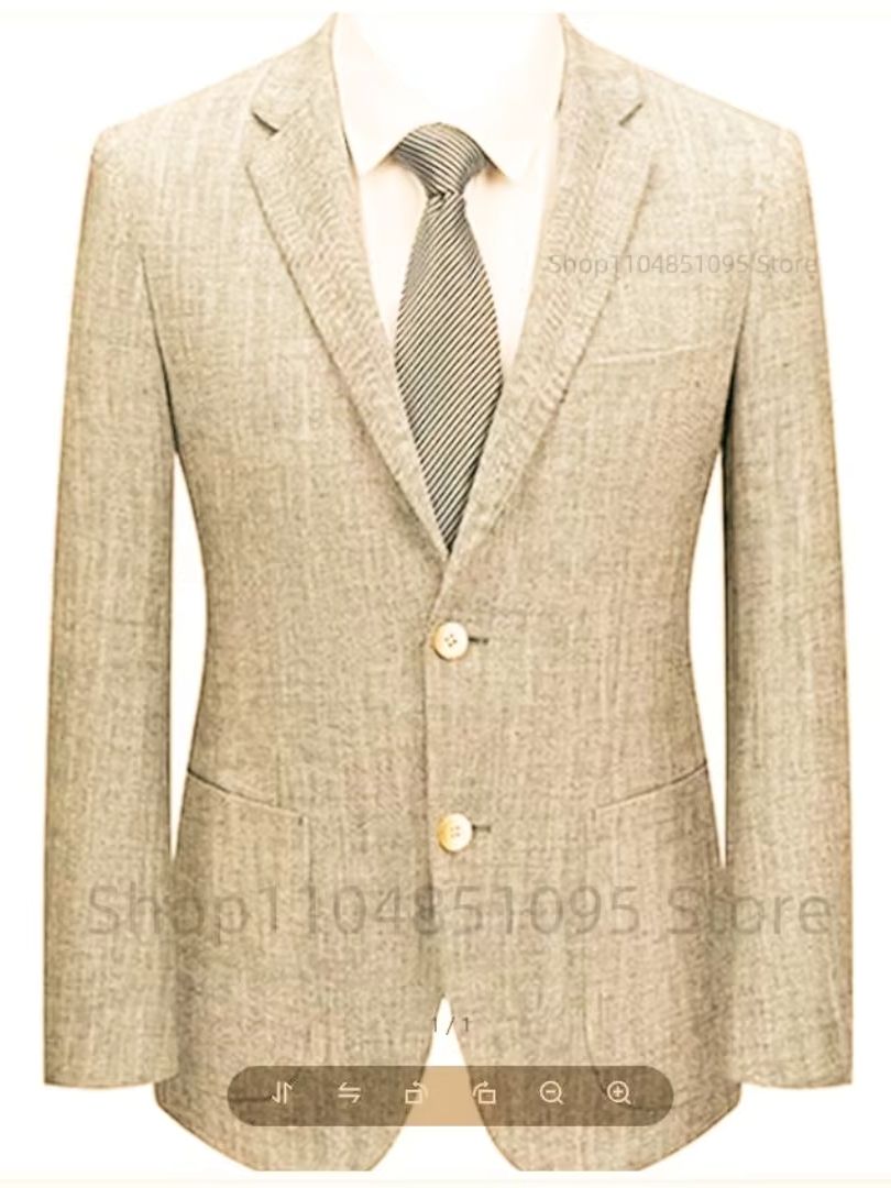Men's Slim Fit Linen Suit Blaz - Men Linen Formal Wear recension och pris