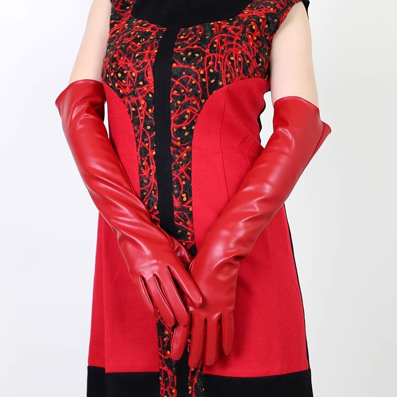 Women's Runway Fashion Red PU  - Formal Glove Leather recension och pris