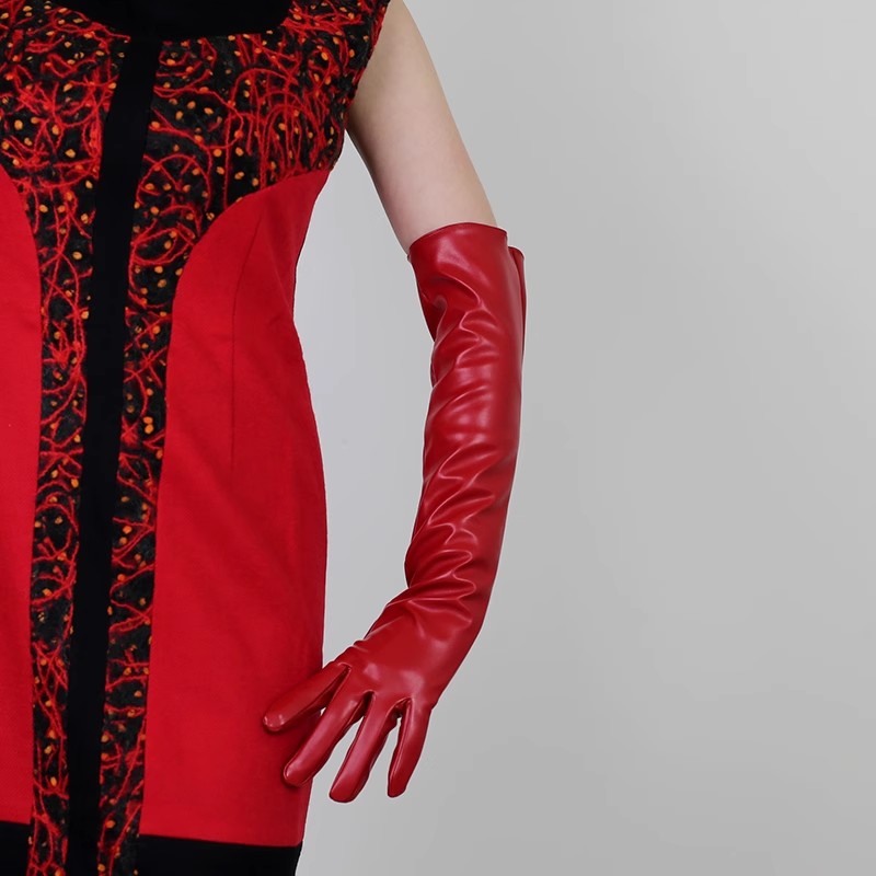 Women's Runway Fashion Red PU  - Formal Glove Leather recension och pris