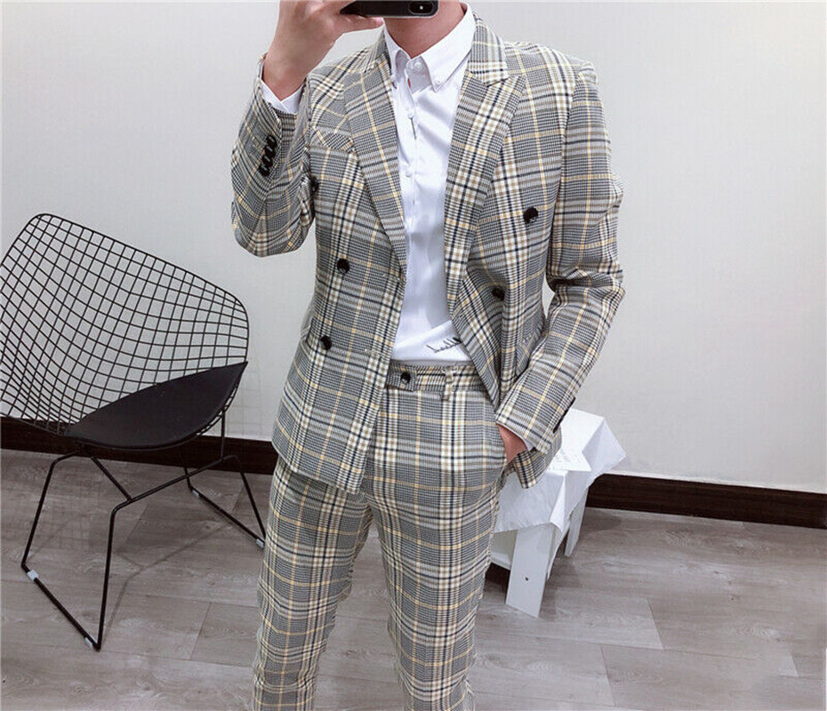 Latest New Style Smoking Plaid - Latest Men Formal Wear recension och pris