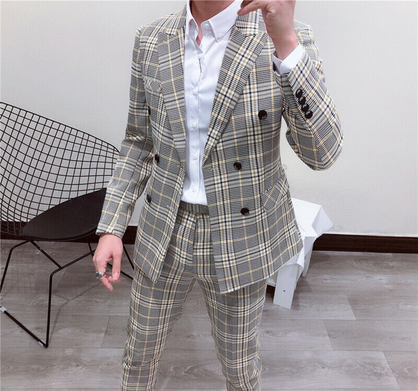 Latest New Style Smoking Plaid - Latest Men Formal Wear recension och pris