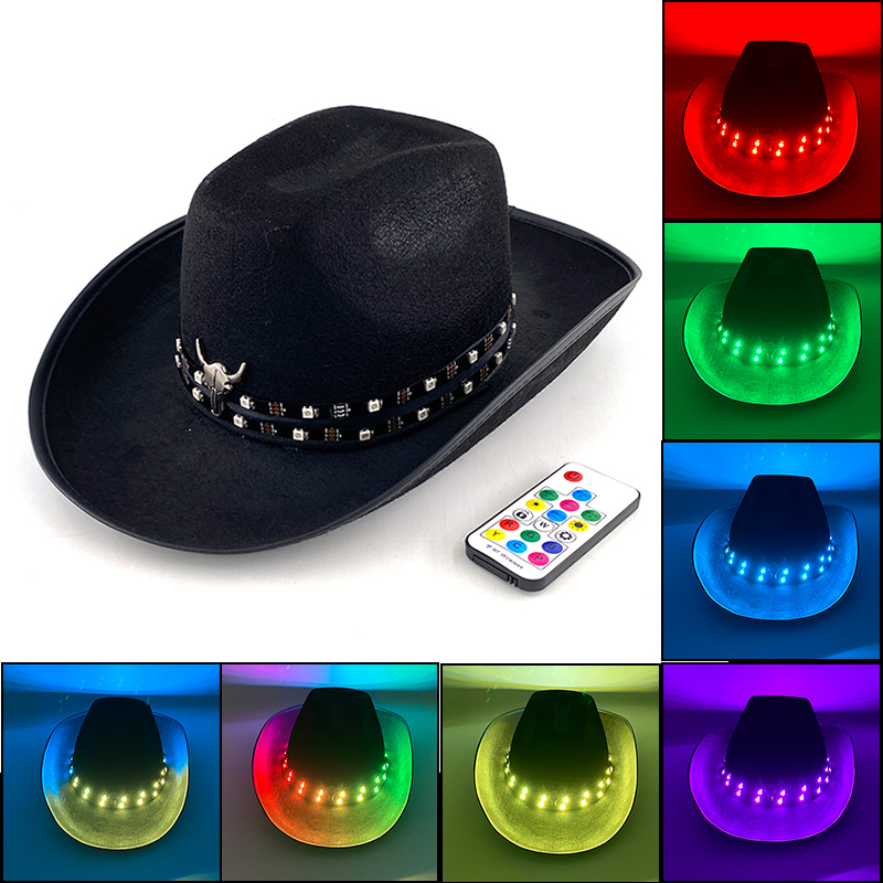 Remote Control LED Cowboy Hat  - Men'S Formal Wear For Graduation recension och pris