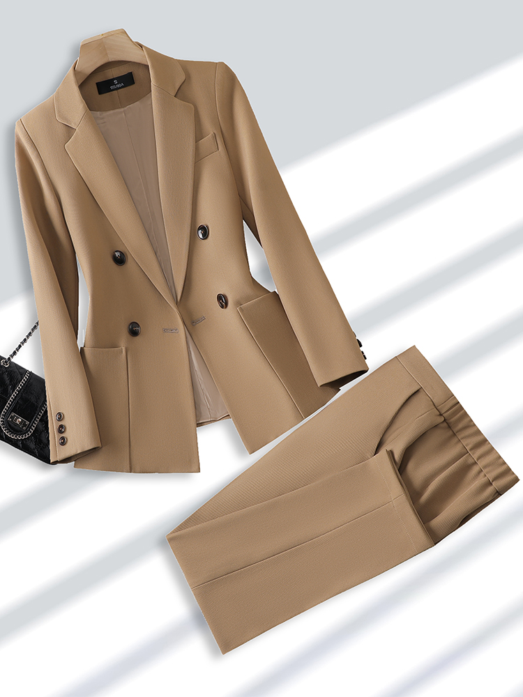 Fashion Ladies Pant Suit Forma - Khaki Formal Wear Men recension och pris