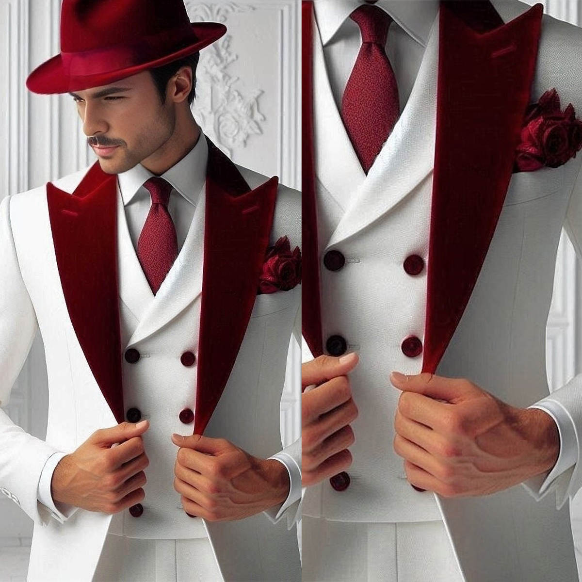 Formal Man Tuxedos Velvet 3 Pc - Men'S Formal Wear For Graduation recension och pris