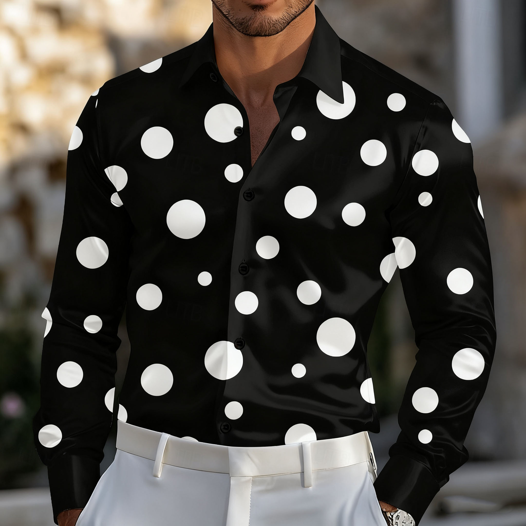 Men's Geometric Polka Dot Shir - Men Formal Party Wear Shirt recension och pris