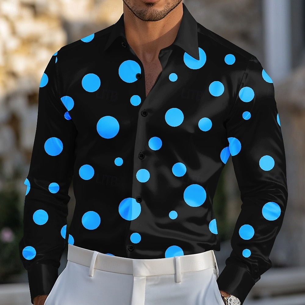 Men's Geometric Polka Dot Shir - Men Formal Party Wear Shirt recension och pris