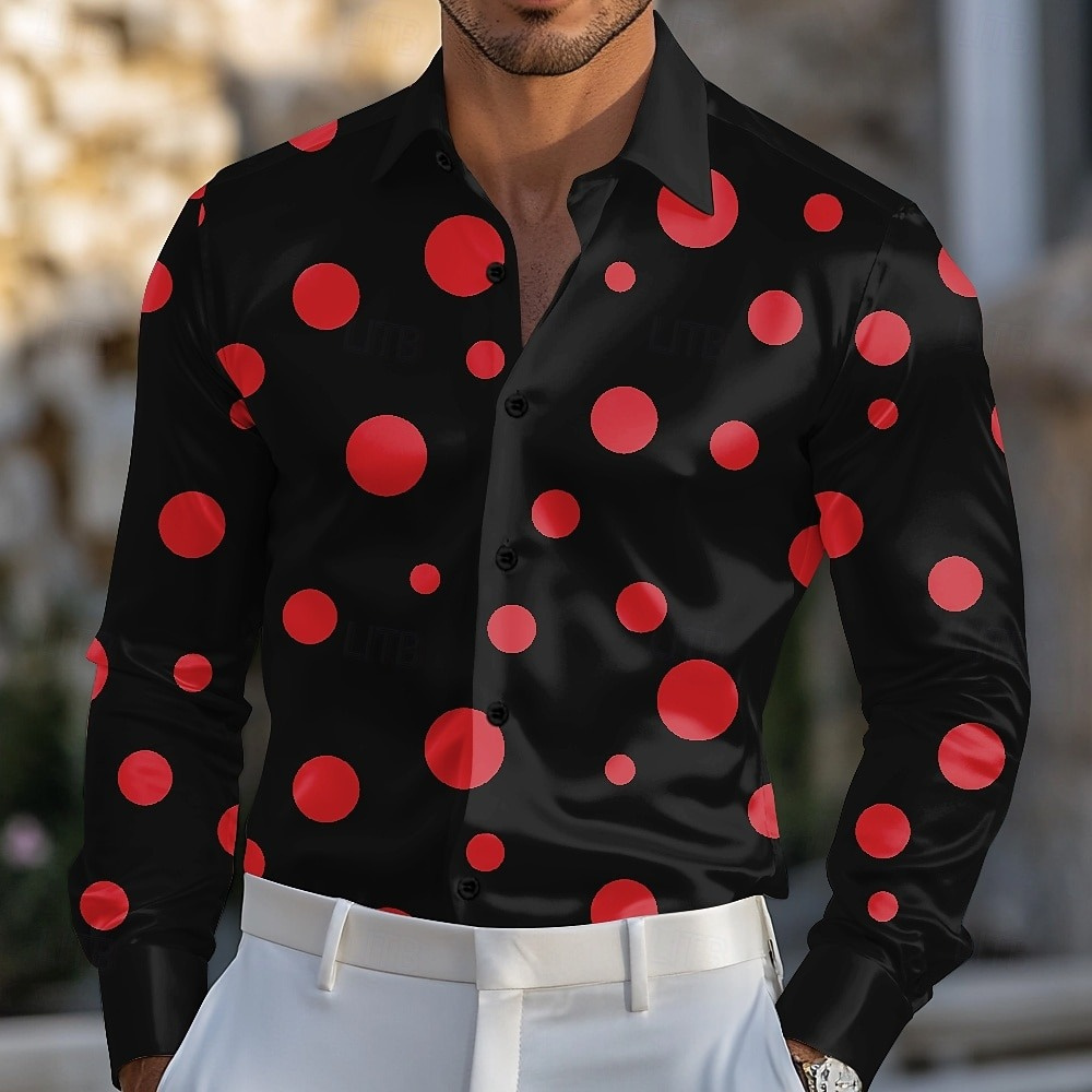 Men's Geometric Polka Dot Shir - Men Formal Party Wear Shirt recension och pris