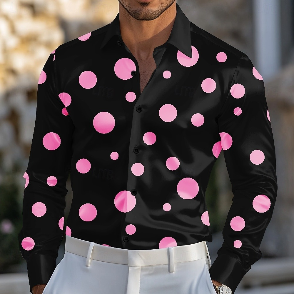 Men's Geometric Polka Dot Shir - Men Formal Party Wear Shirt recension och pris