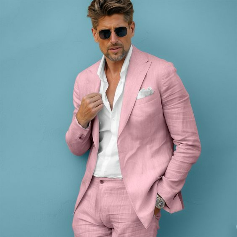 Linen Wedding Men Suits Slim F - Men Linen Formal Wear recension och pris