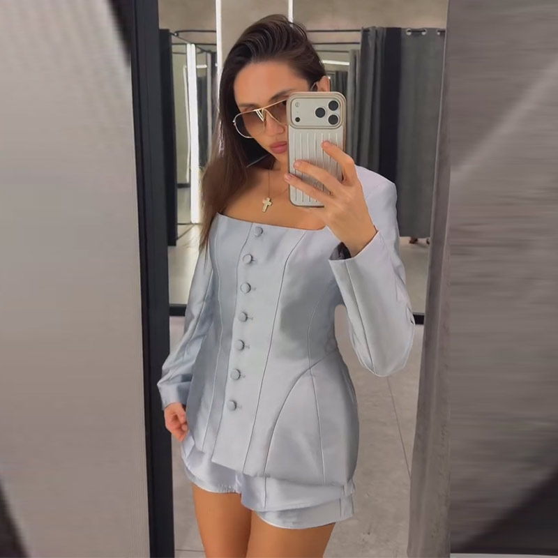 Casual Button Jacket Shorts Su - Pocket Square Set recension och pris