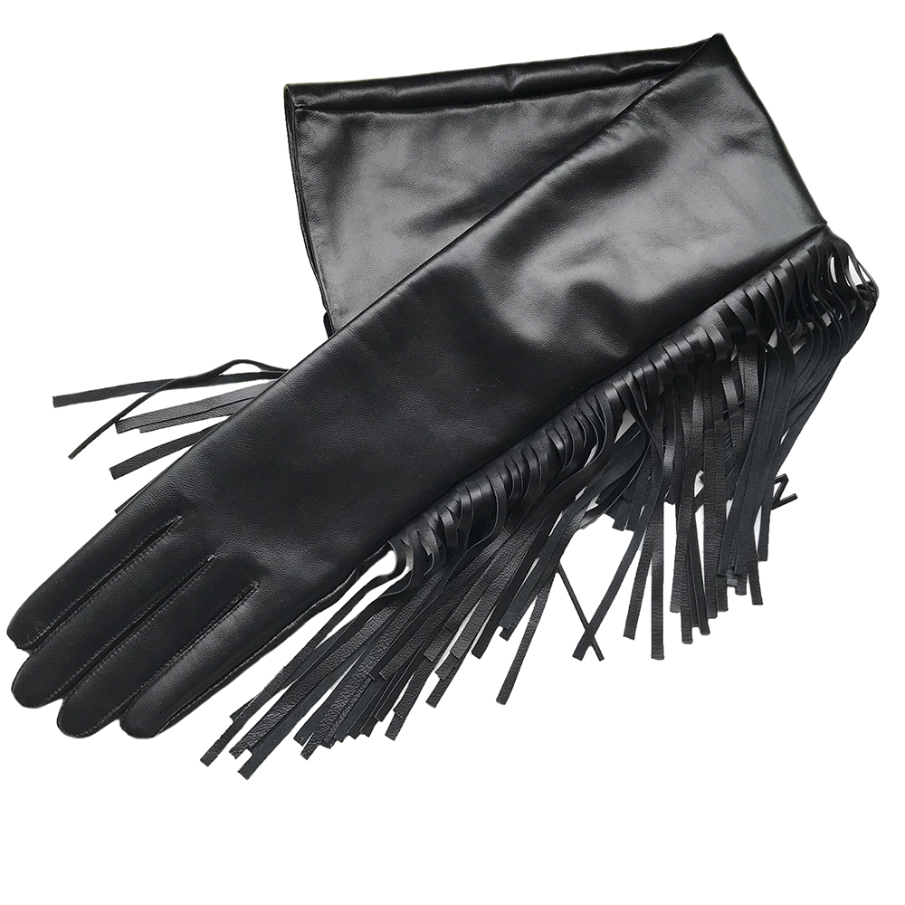 Women's Long Gloves Fringe Tas - Formal Glove Leather recension och pris