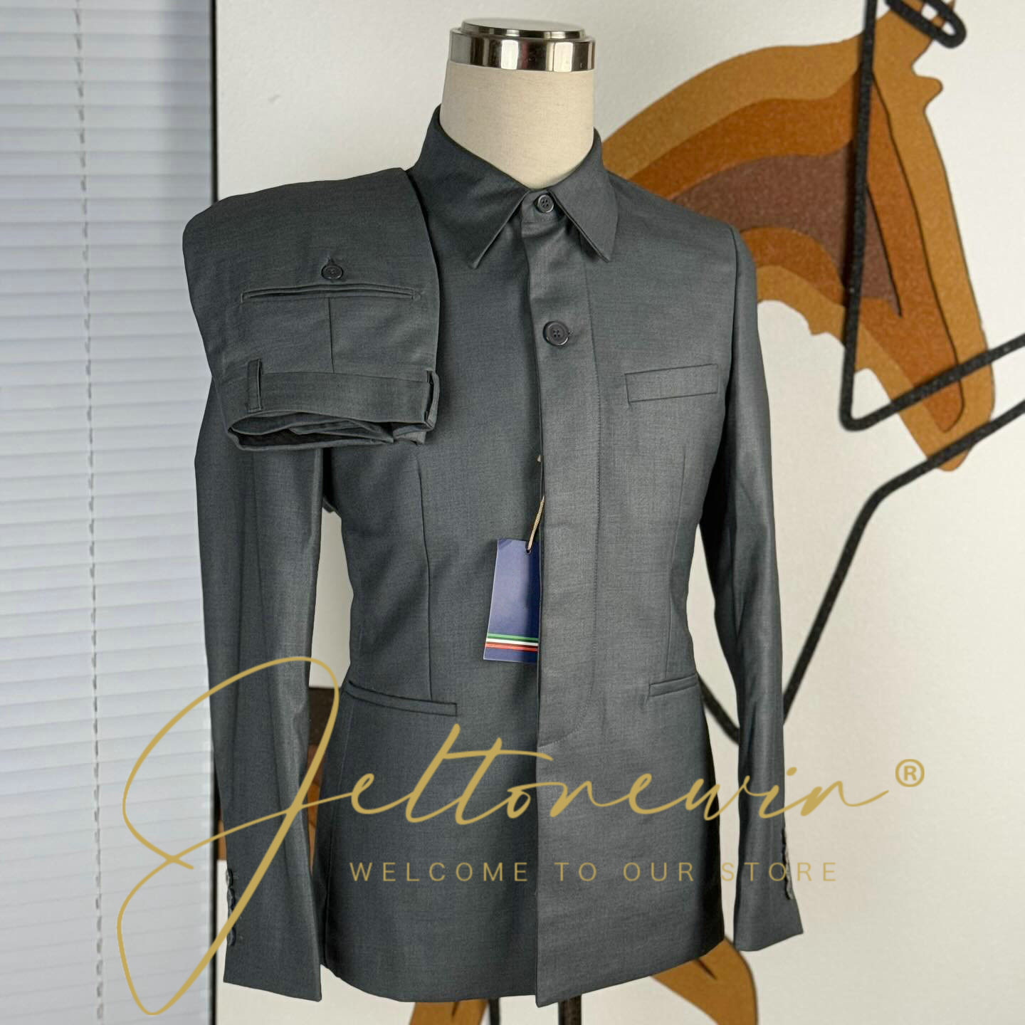 Men's Teal Green Suit Jacket w - Men Formal Party Wear Shirt recension och pris